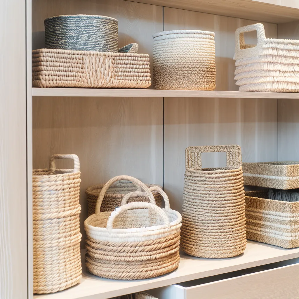 Natural fiber basket storage
